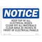 Signmission Safety Sign, OSHA Notice, 10" Height, Keep Top Of All Electrical Boxes Sign, Portrait OS-NS-D-710-V-13880 - alternate 1